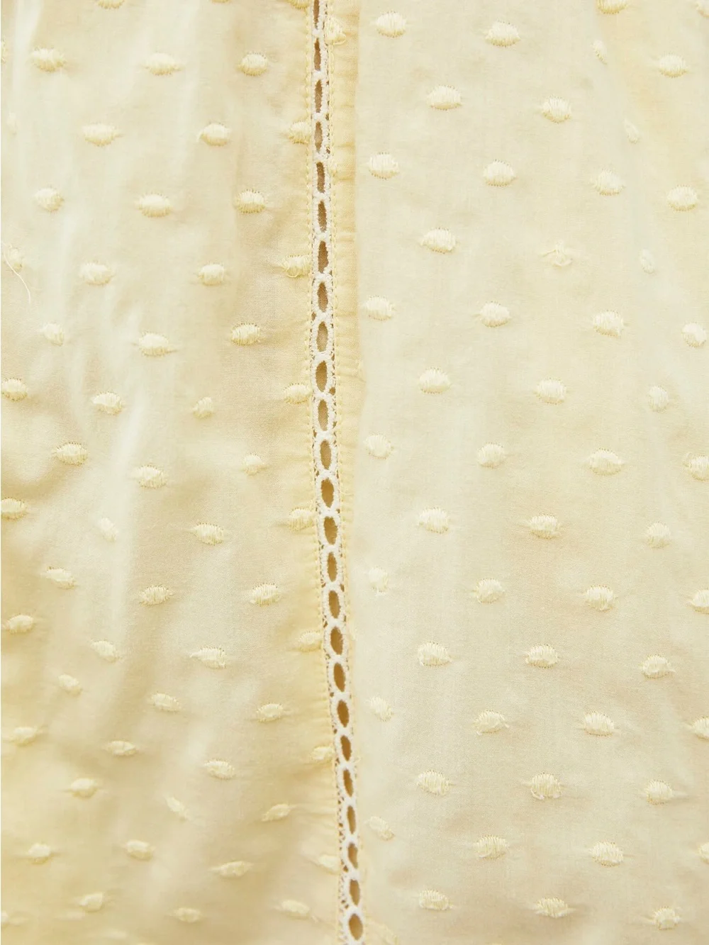 LoveShackFancy Pale Yellow Swiss-Dot Mini Dress - Picture 4 of 4